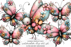 Whimsical Spring Butterfly Clipart Product Image 1
