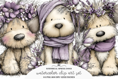 Whimsical Spring Dogs Clipart Product Image 1