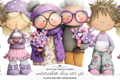 Watercolor Valentine Couple Clipart Product Image 1