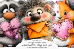 Valentine Cute Love Animal Clipart Product Image 1