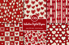 Valentine Hearts Seamless Digital Paper - Valentines Pattern Product Image 1