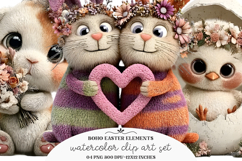 Boho Easter Elements Clipart Product Image 1