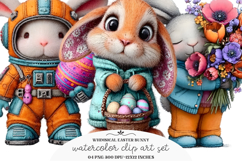 Whimsical Easter Bunny Clipart Product Image 1
