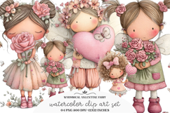Whimsical Valentine Fairy Clipart Product Image 1
