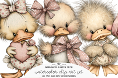 Whimsical Easter Duck Clipart Product Image 1