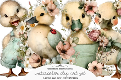 Whimsical Spring Goose Clipart Product Image 1