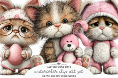 Easter Funny Cats Clipart / Easter Funny Png Product Image 1