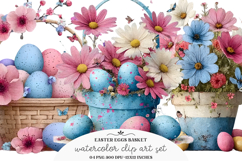 Easter Eggs Basket Clipart Product Image 1