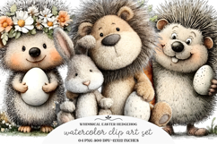 Whimsical Easter Hedgehog Clipart Product Image 1
