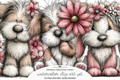 Whimsical Spring Dog Clipart Product Image 1