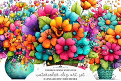 Whimsical Spring Wildflower Clipart Product Image 1