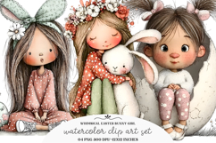 Easter Bunny Girl Clipart Product Image 1