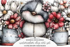 Whimsical Silver Spring Clipart Product Image 1