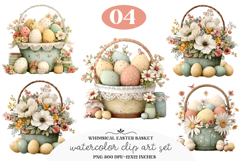 Whimsical Easter Basket Clipart Product Image 1