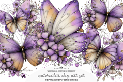 Whimsical Easter Butterfly Clipart/ spring Png Product Image 1