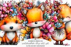 Whimsical Spring Fox Clipart Product Image 1