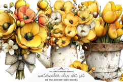 Yellow Flowers Spring Clipart Product Image 1