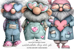 Watercolor Valentine Grandpa Clipart Product Image 1