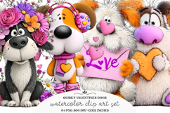 Quirky Valentines Dogs Clipart Product Image 1