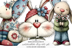 Boho Easter Elements Clipart , Easter Png Product Image 1