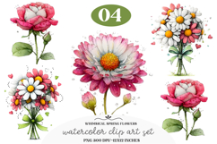 Whimsical Spring Flowers Clipart Product Image 1