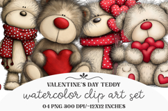 Whimsical Valentine’s Day Teddy Clipart Product Image 1