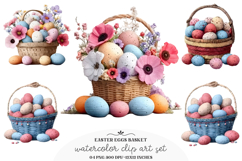 Easter Eggs Basket Clipart / Easter Eggs Png Product Image 1