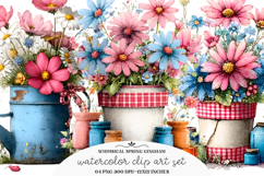 Whimsical Spring Gingham Clipart Product Image 1