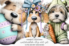 Whimsical Easter Dogs Clipart Product Image 1