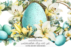Easter Wreath Clipart Floral Egg Png Product Image 1