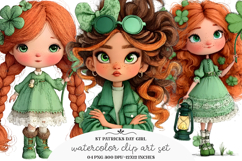 St Patricks Day Girl Clipart , St Patricks Day Sublimation Product Image 1