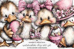 Whimsical Spring Duck Clipart Product Image 1
