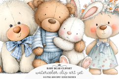 Watercolor Baby Bear Clipart Product Image 1