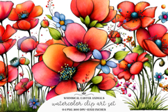 Spring Meadow Poppies Clipart Product Image 1