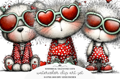 Whimsical Valentine Cats Clipart Product Image 1