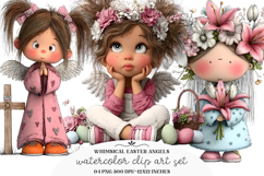 Whimsical Easter Angels Clipart Product Image 1