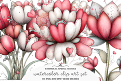 Whimsical Spring Flower Clipart Product Image 1