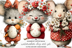 Whimsical Easter Mouse Clipart Product Image 1