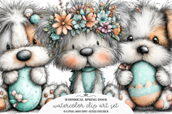 Whimsical Spring Dogs Clipart Product Image 1
