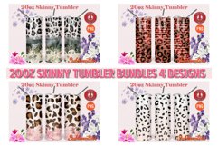 Leopard Print 20oz Skinny Tumbler for sublimation Bundle PNG Product Image 1