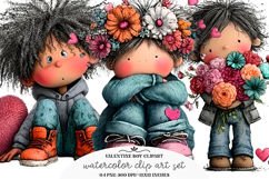 Whimsical Valentine Boy Clipart Product Image 1