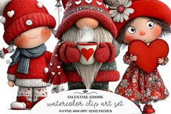 Whimsical Valentine Gnome Clipart Product Image 1