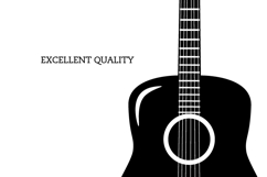 Acoustic Guitar Silhouette SVG for Cricut and Silhouette PNG Product Image 2