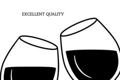 Two glasses SVG Red wine Cricut file Cheer Drink Cut DXF PNG Product Image 2