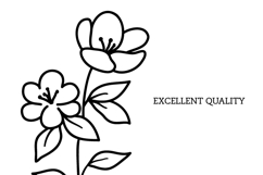 Wildflowers Svg Botanical Meadow Flower Outline Clipart DXF Product Image 2