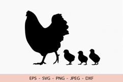 Chicken SVG Chick Silhouette Hen Bird Baby DXF Farm Animals Product Image 1