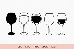 Wine glasses SVG Red Wine Cricut file Silhouette DXF PNG Product Image 1