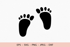 Footprint SVG Baby Mark For Cricut Cut file Cute Line Icon Product Image 1