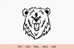 Roaring Bear SVG Bear Head For Cricut Cut File Animal DXF Product Image 1