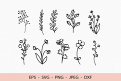 Wildflowers Svg Bundle, botanical meadow flower clipart Product Image 1